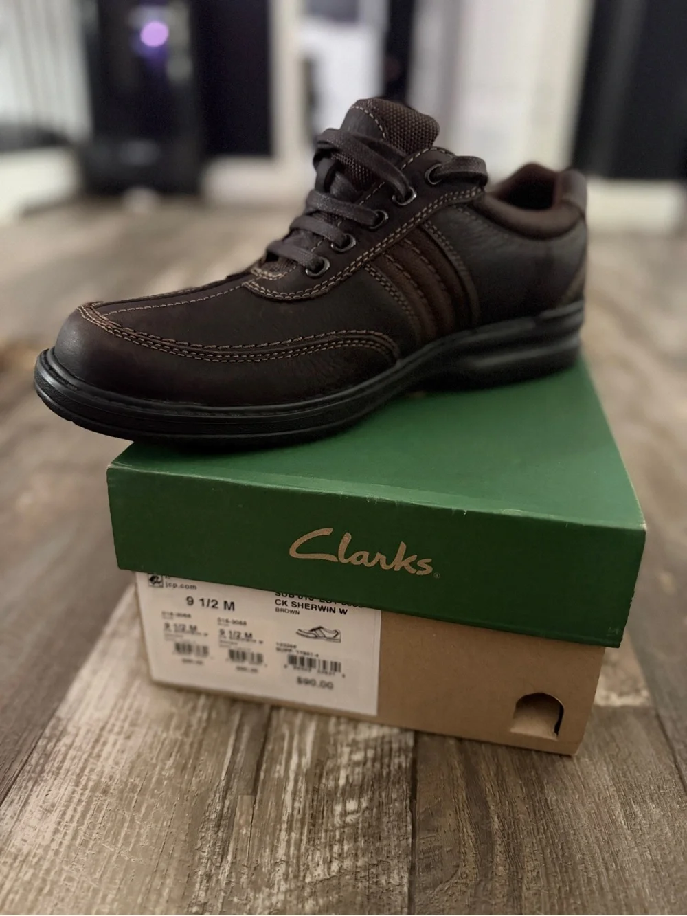Clarks Men's Dark Brown Leather Lace-Up Oxford